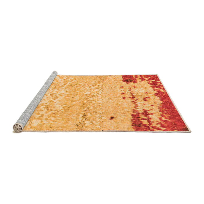 Sideview of Machine Washable Abstract Orange Modern Area Rugs, wshabs2556org