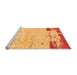 Sideview of Machine Washable Abstract Orange Modern Area Rugs, wshabs2556org