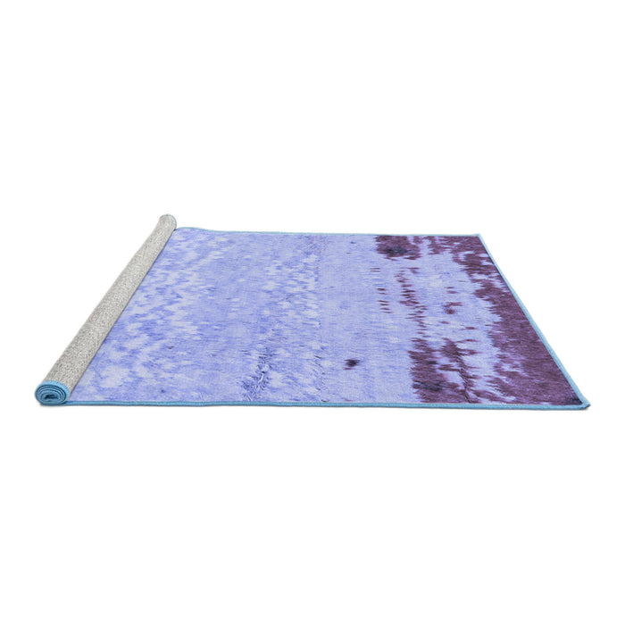 Sideview of Machine Washable Abstract Blue Modern Rug, wshabs2556blu