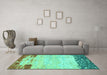 Machine Washable Abstract Turquoise Modern Area Rugs in a Living Room,, wshabs2556turq