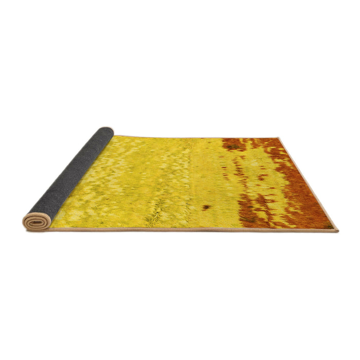 Sideview of Abstract Yellow Modern Rug, abs2556yw