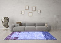 Machine Washable Abstract Blue Modern Rug, wshabs2556blu