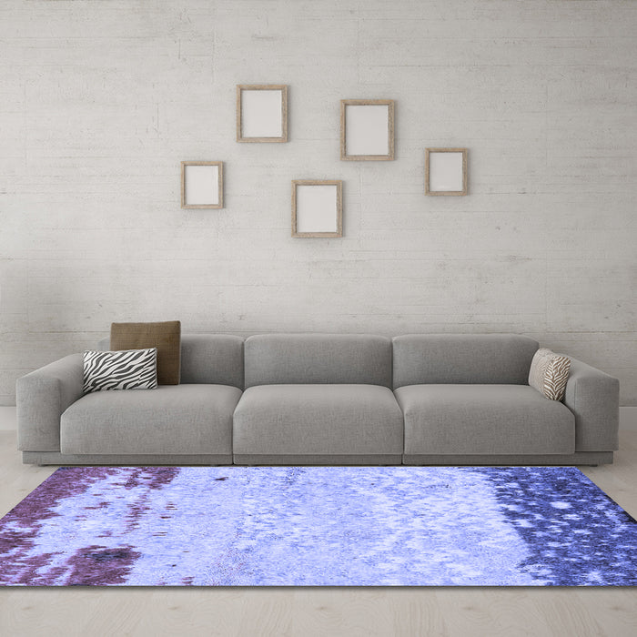 Machine Washable Abstract Blue Modern Rug in a Living Room, wshabs2556blu