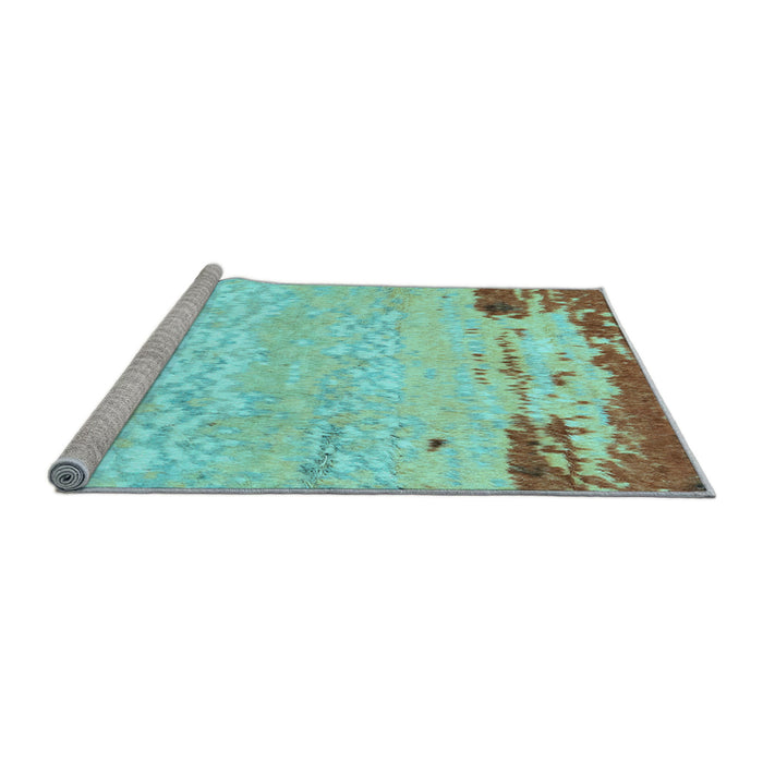 Sideview of Machine Washable Abstract Light Blue Modern Rug, wshabs2556lblu