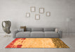 Machine Washable Abstract Orange Modern Area Rugs in a Living Room, wshabs2556org