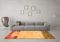 Machine Washable Abstract Orange Modern Rug, wshabs2556org