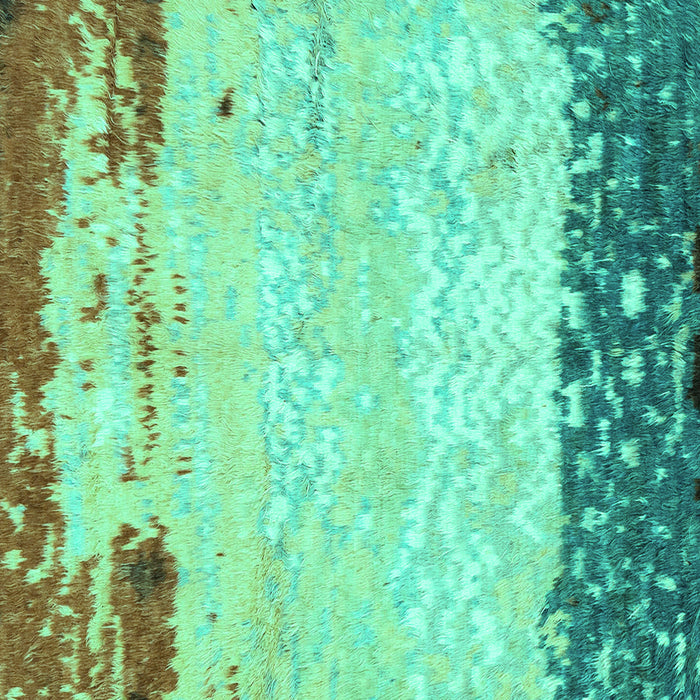 Square Machine Washable Abstract Turquoise Modern Area Rugs, wshabs2556turq