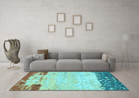 Machine Washable Abstract Light Blue Modern Rug, wshabs2556lblu