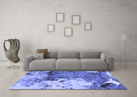 Machine Washable Abstract Blue Modern Rug, wshabs2557blu