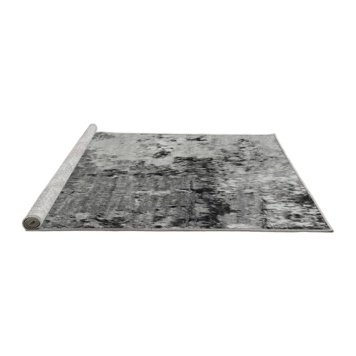 Sideview of Machine Washable Abstract Gray Modern Rug, wshabs2557gry
