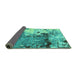 Sideview of Abstract Turquoise Modern Rug, abs2557turq