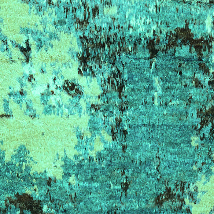 Machine Washable Abstract Turquoise Modern Area Rugs, wshabs2557turq
