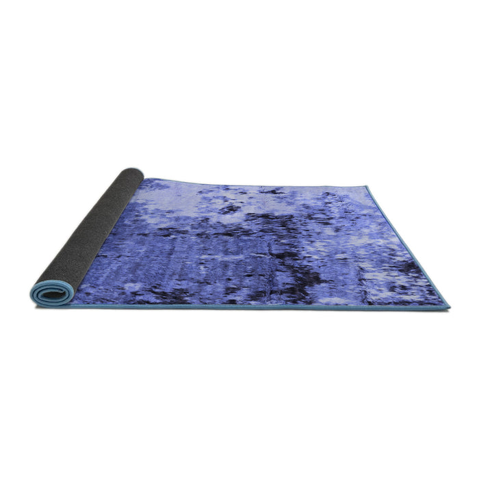 Sideview of Abstract Blue Modern Rug, abs2557blu