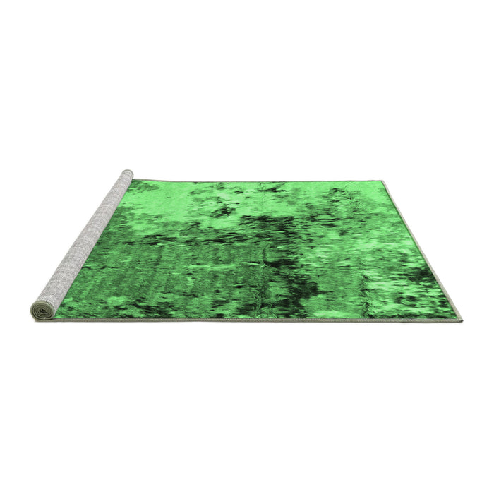 Sideview of Machine Washable Abstract Emerald Green Modern Area Rugs, wshabs2557emgrn