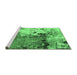 Sideview of Machine Washable Abstract Emerald Green Modern Area Rugs, wshabs2557emgrn