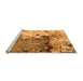 Sideview of Machine Washable Abstract Orange Modern Area Rugs, wshabs2557org