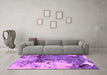 Machine Washable Abstract Purple Modern Area Rugs in a Living Room, wshabs2557pur