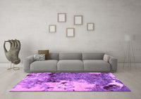 Machine Washable Abstract Purple Modern Rug, wshabs2557pur