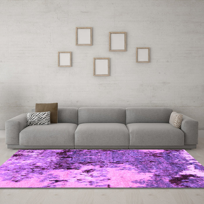 Machine Washable Abstract Purple Modern Area Rugs in a Living Room, wshabs2557pur