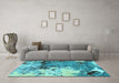 Machine Washable Abstract Light Blue Modern Rug in a Living Room, wshabs2557lblu