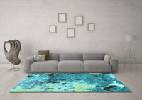 Machine Washable Abstract Light Blue Modern Rug, wshabs2557lblu