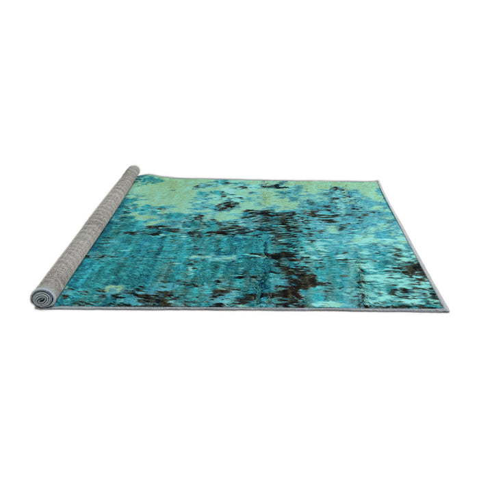Sideview of Machine Washable Abstract Light Blue Modern Rug, wshabs2557lblu