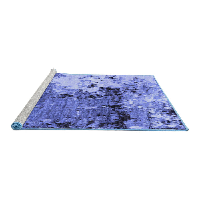 Sideview of Machine Washable Abstract Blue Modern Rug, wshabs2557blu