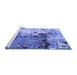 Sideview of Machine Washable Abstract Blue Modern Rug, wshabs2557blu