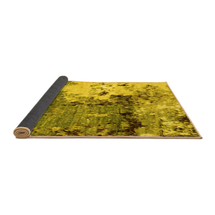 Sideview of Abstract Yellow Modern Rug, abs2557yw