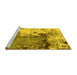 Sideview of Machine Washable Abstract Yellow Modern Rug, wshabs2557yw