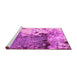 Sideview of Machine Washable Abstract Pink Modern Rug, wshabs2557pnk