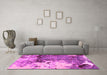 Machine Washable Abstract Pink Modern Rug in a Living Room, wshabs2557pnk