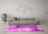 Machine Washable Abstract Pink Modern Rug, wshabs2557pnk