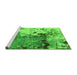 Sideview of Machine Washable Abstract Green Modern Area Rugs, wshabs2557grn