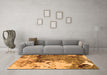 Machine Washable Abstract Orange Modern Area Rugs in a Living Room, wshabs2557org