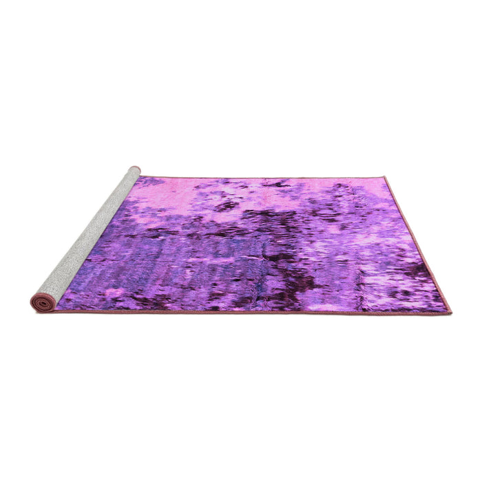 Sideview of Machine Washable Abstract Purple Modern Area Rugs, wshabs2557pur