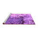 Sideview of Machine Washable Abstract Purple Modern Area Rugs, wshabs2557pur