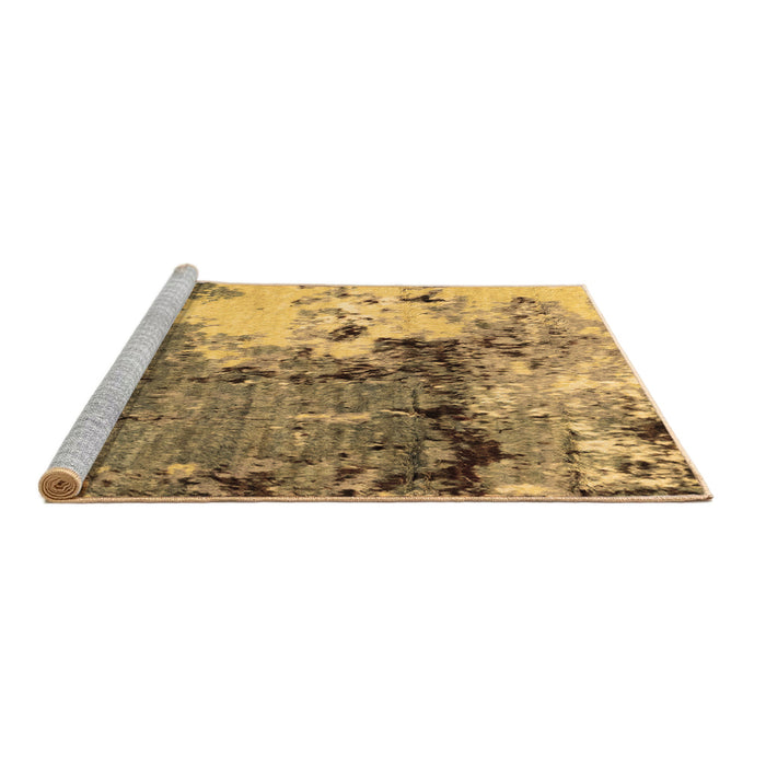 Sideview of Machine Washable Abstract Brown Modern Rug, wshabs2557brn