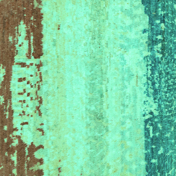 Square Machine Washable Abstract Turquoise Modern Area Rugs, wshabs2558turq