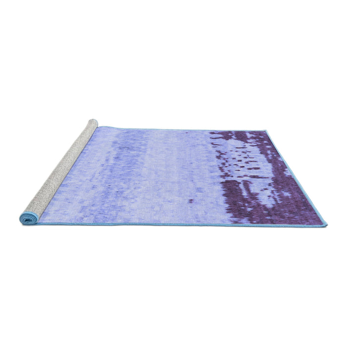 Sideview of Machine Washable Abstract Blue Modern Rug, wshabs2558blu
