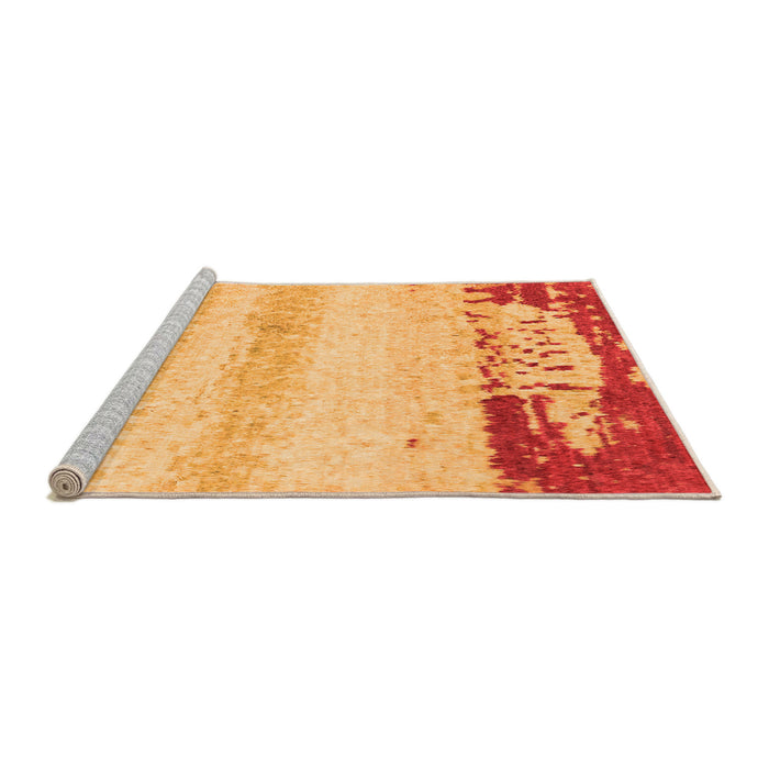 Sideview of Machine Washable Abstract Orange Modern Area Rugs, wshabs2558org