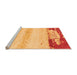 Sideview of Machine Washable Abstract Orange Modern Area Rugs, wshabs2558org