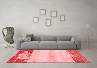 Machine Washable Abstract Red Modern Rug, wshabs2558red