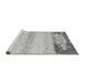 Sideview of Machine Washable Abstract Gray Modern Rug, wshabs2558gry