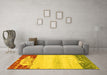 Machine Washable Abstract Yellow Modern Rug in a Living Room, wshabs2558yw