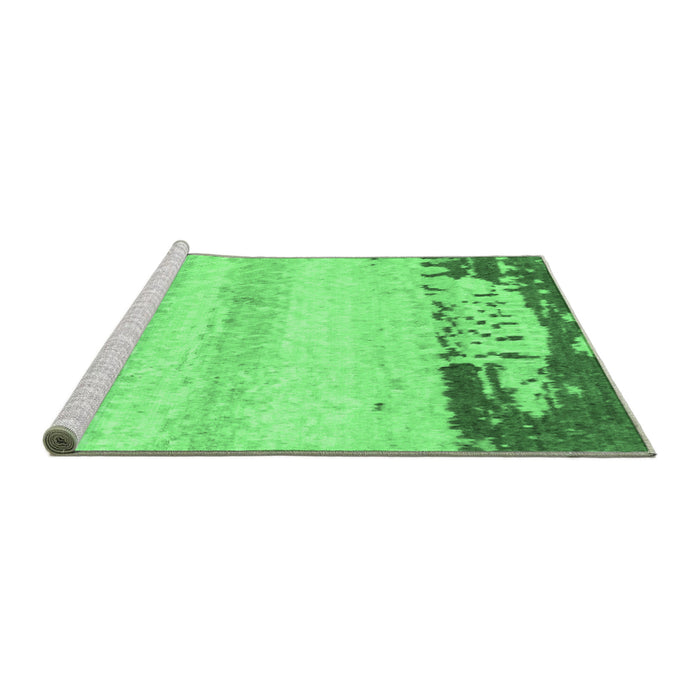 Sideview of Machine Washable Abstract Emerald Green Modern Area Rugs, wshabs2558emgrn