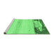 Sideview of Machine Washable Abstract Emerald Green Modern Area Rugs, wshabs2558emgrn