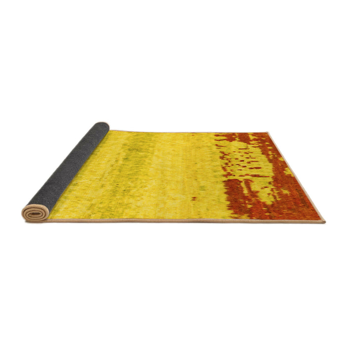 Sideview of Abstract Yellow Modern Rug, abs2558yw