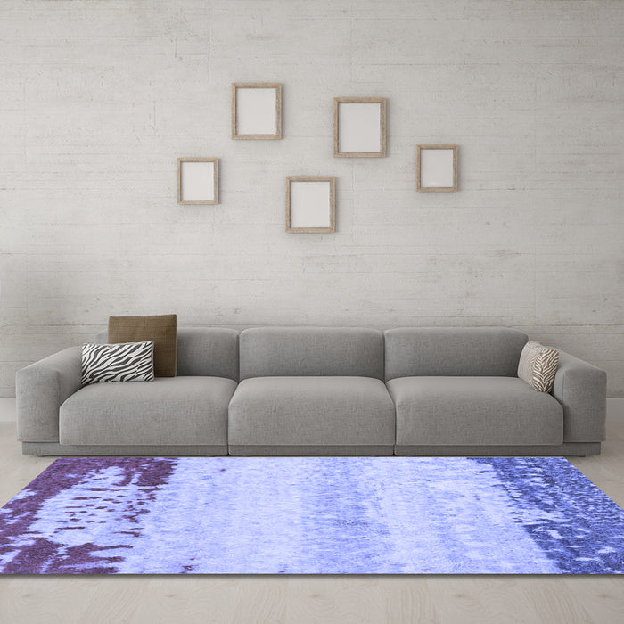 Machine Washable Abstract Blue Modern Rug in a Living Room, wshabs2558blu