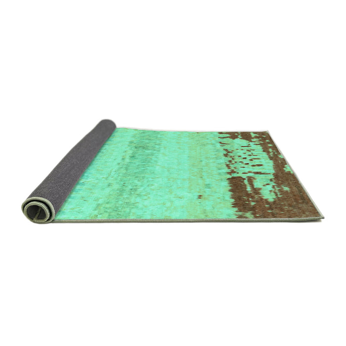 Sideview of Abstract Turquoise Modern Rug, abs2558turq
